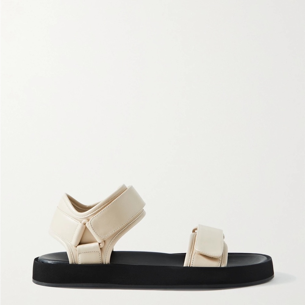 THE ROW HOOK-AND-LOOP II Flat Sandal Oatmilk